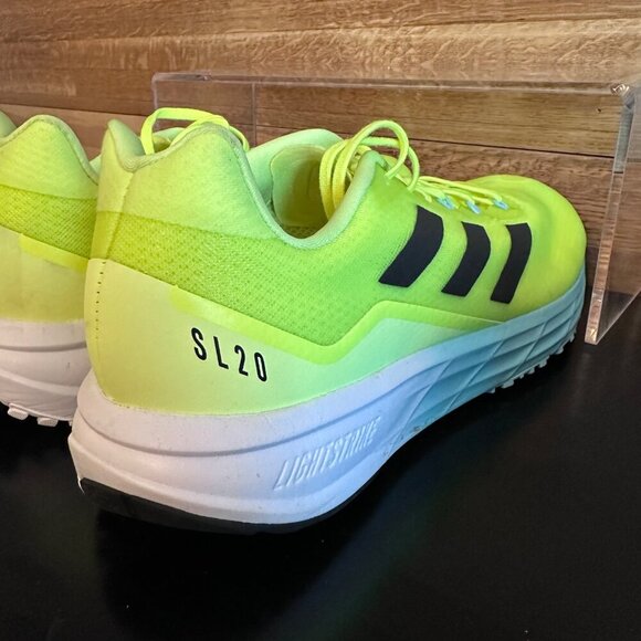 Adidas Mens SL20.2 M Running Shoes Used Yellow Blue Size Men 10 - Picture 12 of 16